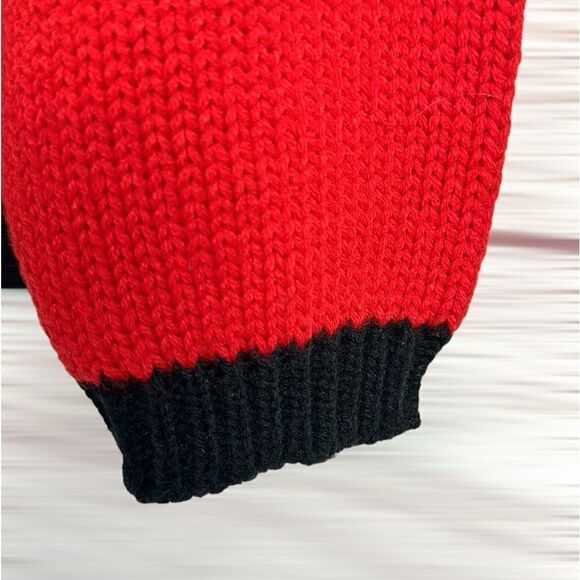 Vintage Scottish Terrier Red Cardigan By Richwil's Back to Back Acrylic Boxy M - Picture 9 of 12